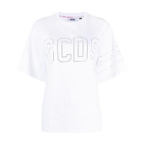 Gcds Vit Logo T-shirt Stilfull Uppgradering White, Dam