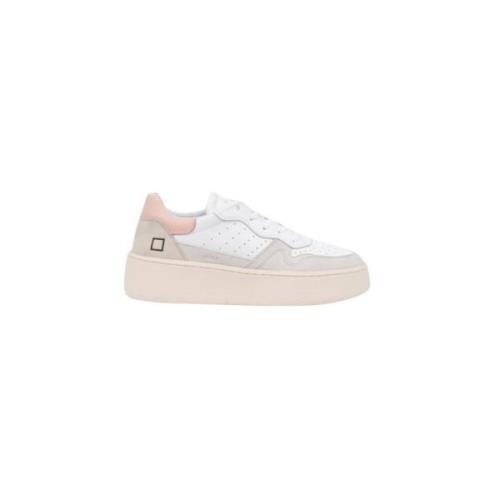 D.a.t.e. Vita och rosa sneakers White, Dam