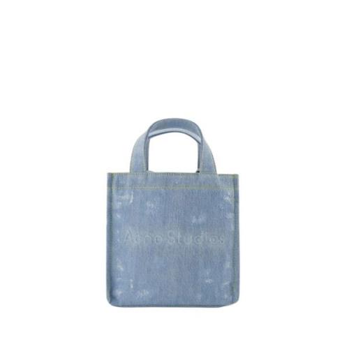 Acne Studios Logo Mini Tote Bag - Blå - Denim Blue, Dam