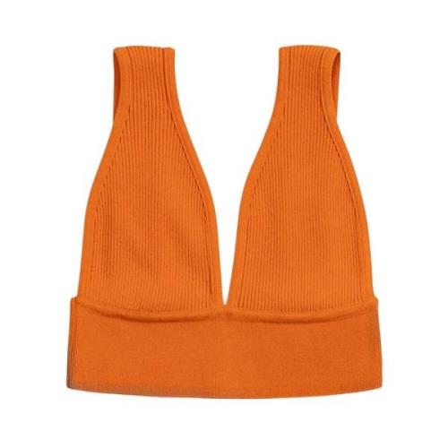 Msgm Sleeveless Tops Orange, Dam