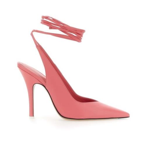 The Attico Venus Pumps, Läder Ankel Lace Klackar Pink, Dam