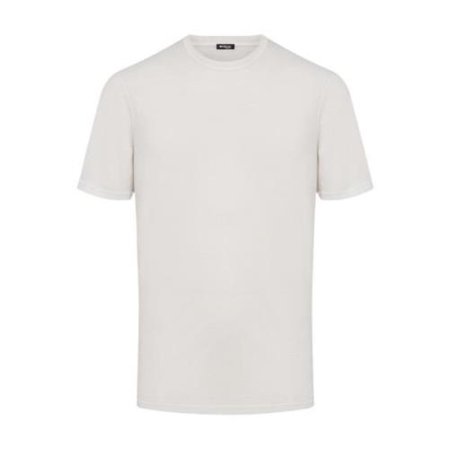 Kiton Kortärmad bomull T-shirt med rund hals Beige, Herr