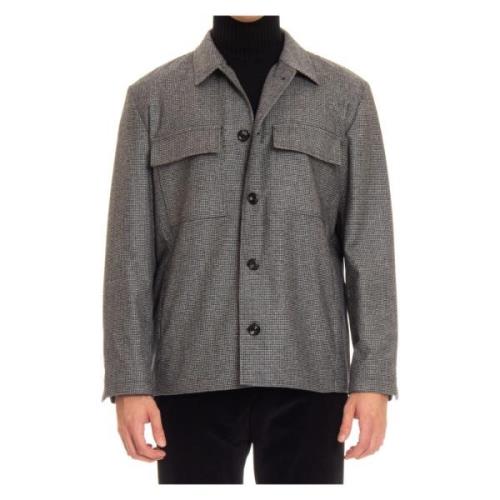 Lardini Lyxig Ull-Kashmir Overshirt Gray, Herr