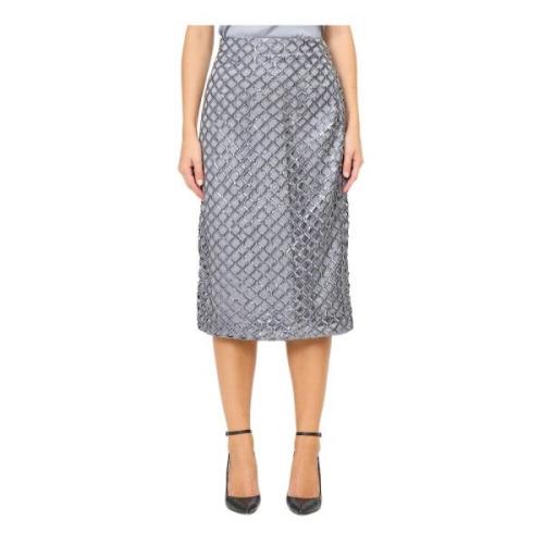 Federica Tosi Midi-kjol med paljetter och nät Gray, Dam