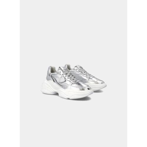 Philippe Model Silver Rivoli Läder Sneakers - Futuristisk Stil Gray, H...