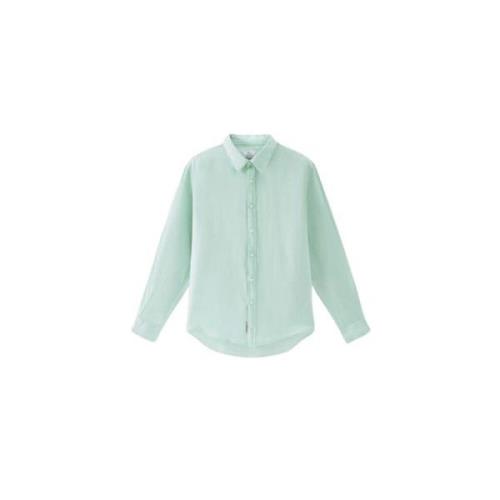 Woolrich Avslappnad Linneskjorta Green, Herr