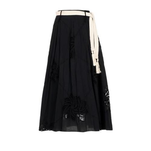 Kaos Midi Skirts Black, Dam