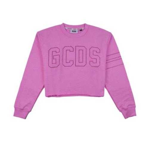 Gcds Rosa Bling Crop Sweatshirt Pink, Dam