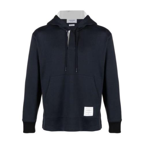 Thom Browne Blå Långärmad Rugby Hoodie Blue, Herr