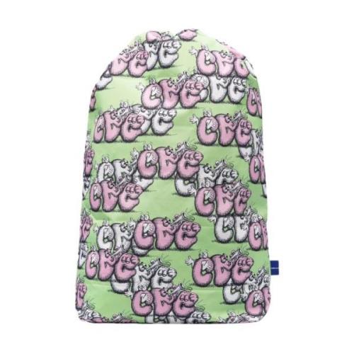 Comme des Garçons Grafiskt Tryck Dragsnöre Ryggsäck Green, Herr