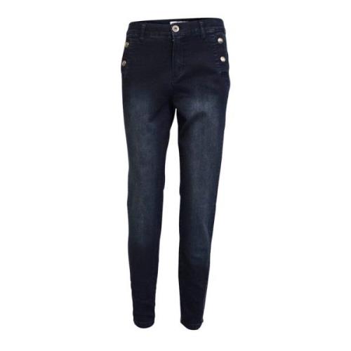 2-Biz Bleached Skinny Denim Jeans Black, Dam