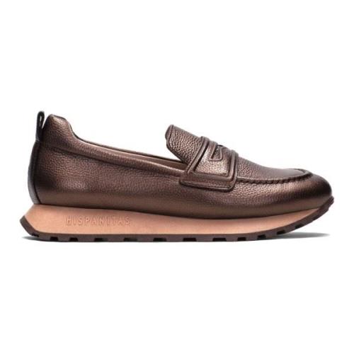 Hispanitas Brun Sport Moccasin med Kedjedetalj Brown, Dam