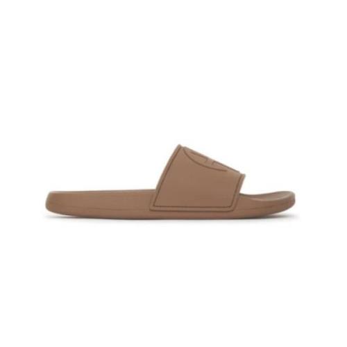 Anine Bing Isla Slides - Camel Monogram Brown, Dam