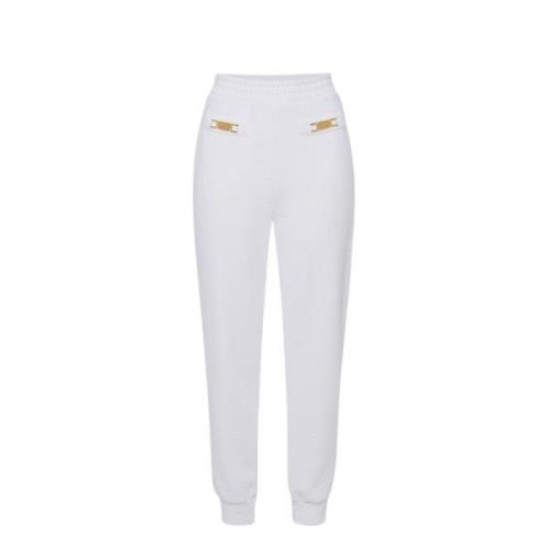 Elisabetta Franchi Sweatpants med elastisk midja White, Dam