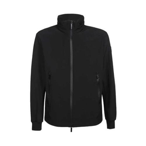 Woolrich Svarta Polo Hals Kappor Black, Herr