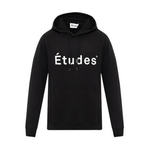 Études Hoodie med blommigt motiv Black, Herr