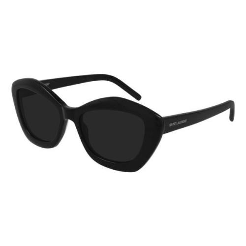 Saint Laurent Sl68 Solglasögon - Svart Ram, Solida Svarta Linser Black...