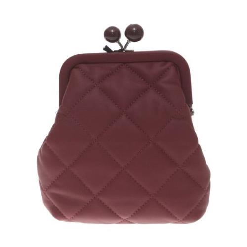 Max Mara Weekend Bordeaux Quiltad Läderclutch Red, Dam