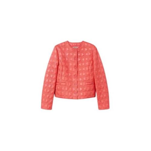 Twinset Vadderad jacka med Oval T All Over Art. 231Tp2240 Orange, Dam