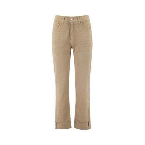 Panicale Straight Jeans Beige, Dam