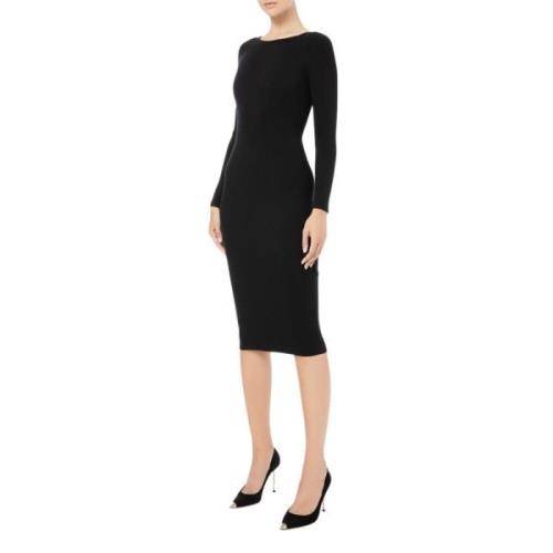 Elisabetta Franchi Vardaglig Midi Klänning Black, Dam