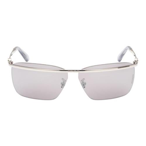 Moncler Wraparound Silver Solglasögon för Kvinnor Gray, Dam