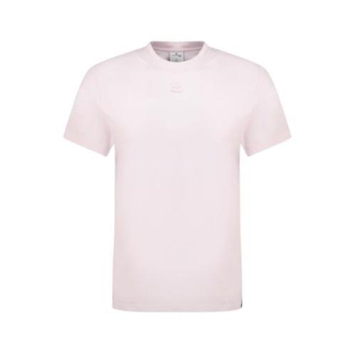 Courrèges AC Straight T-shirt - Bomull - Puderrosa Pink, Dam