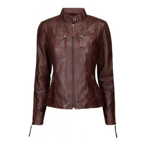 Btfcph Dam Bikerjacka Läder 10245 Brown, Dam