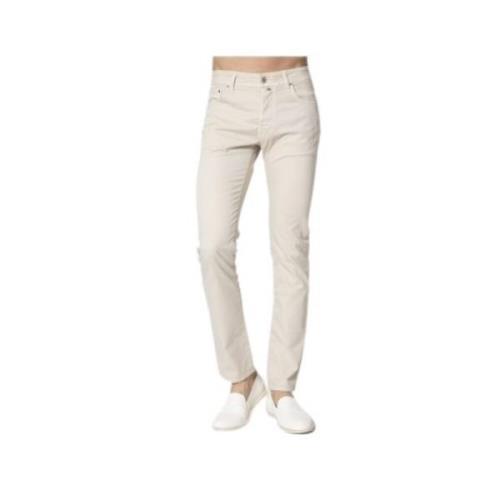 Jacob Cohën Slim Fit Kräm Bomull och Lyocell Jeans Beige, Herr