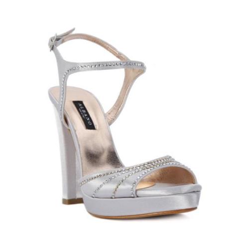 Albano Sandaler silver satin Gray, Dam