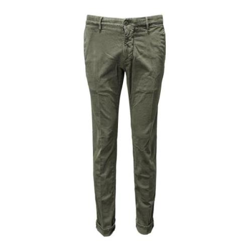 Incotex Elastiska slacks byxor Green, Herr