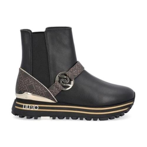 Liu Jo Maxi Wonder 49 Mid Sneaker Chelsea Stövlar Black, Dam