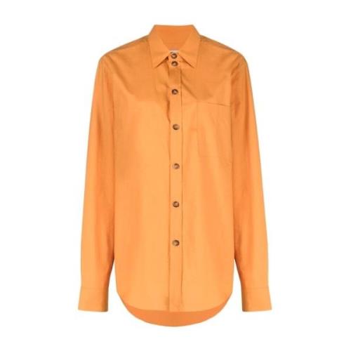 Nanushka Orange Poplin överdiMänsionerad skjorta Orange, Dam