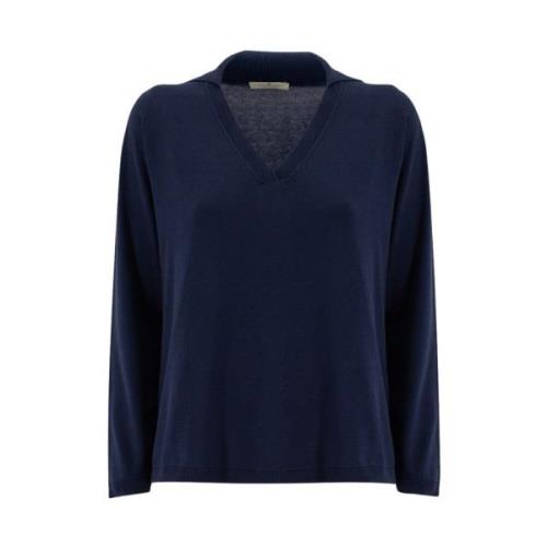 Panicale V-neck Knitwear Blue, Dam