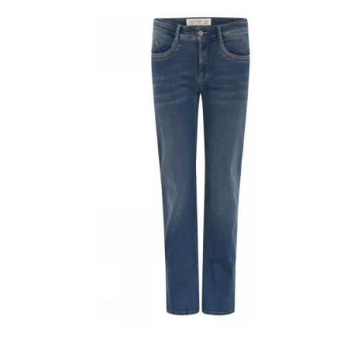 C.Ro Broderade Straight Leg Jeans Blue, Dam