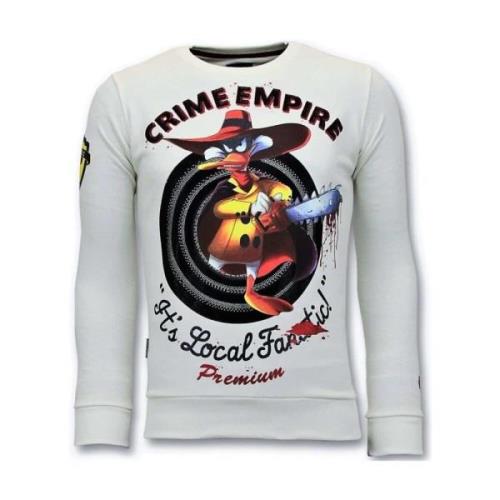 Local Fanatic Lyx Män Sweater - Crime Empire - 11-6394W White, Herr