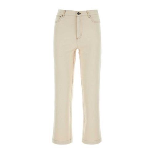 A.p.c. Ivory Denim Jeans - Melange Stil White, Dam