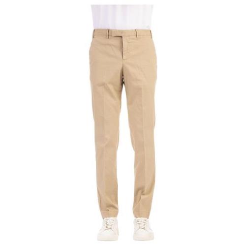 PT Torino Beige Twill Stretch Bomullsbyxor Beige, Herr