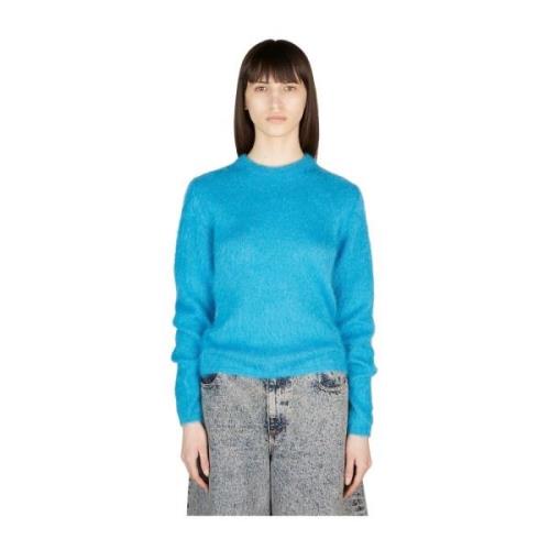 Marni Mohair Blend Crewneck Sweater Blue, Dam