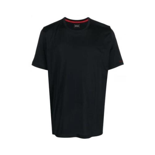 Kiton Broderad Bomull T-shirt Pirat Svart Black, Herr