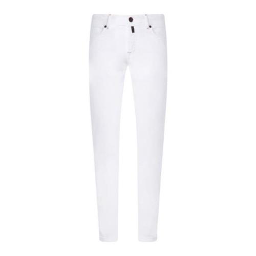 Kiton Ultratunna Bomullsbyxor White, Herr