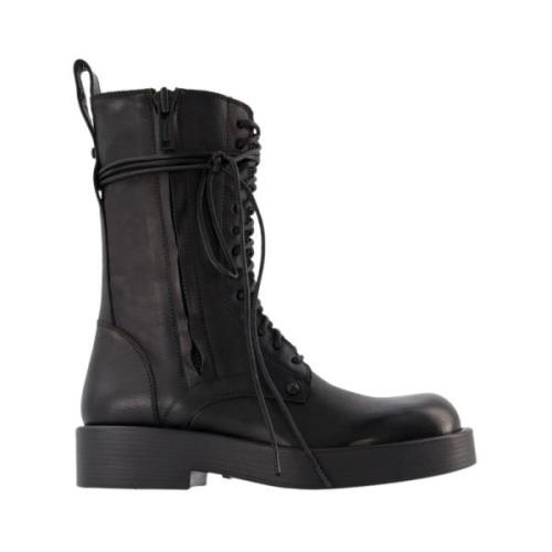 Ann Demeulemeester Svarta Läderankelboots Black, Dam