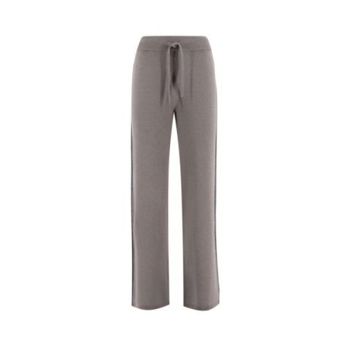 Le Tricot Perugia Straight Trousers Gray, Dam