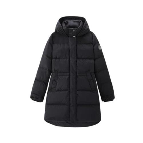 Woolrich Svart Parkasjacka med Vatten- och Vindmotstånd Black, Dam