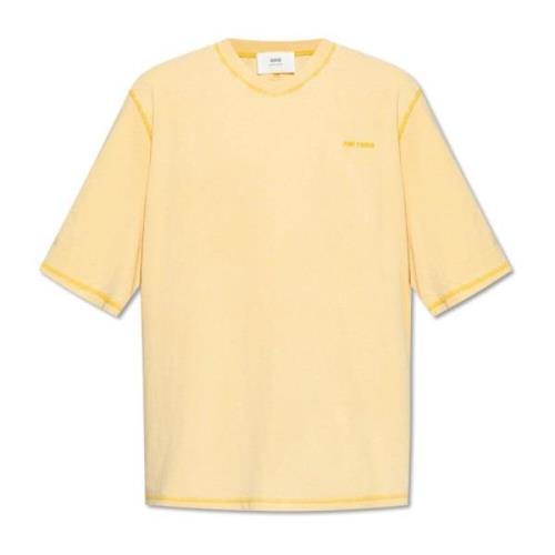 Ami Paris T-shirt med logotyp Yellow, Herr