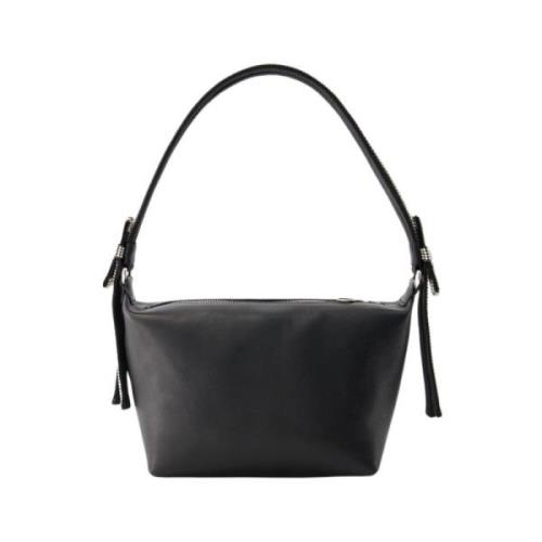 Kara Svart Läder Dubbel Båge Pouch Black, Dam