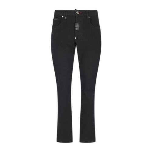 Philipp Plein Svarta Jeans för Män Black, Herr