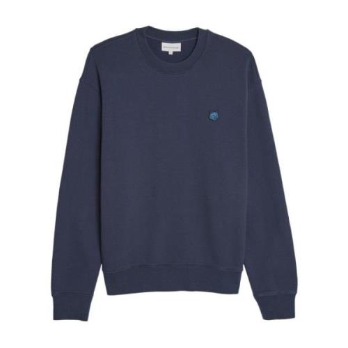 Maison Kitsuné Blått Logosweatshirt Blue, Herr