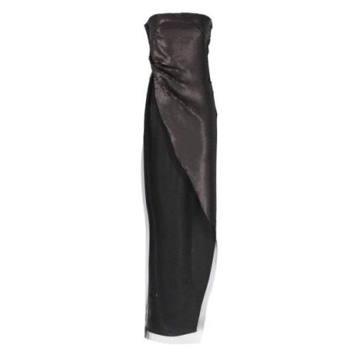 Rick Owens Svart Paljett Siden Top Black, Dam