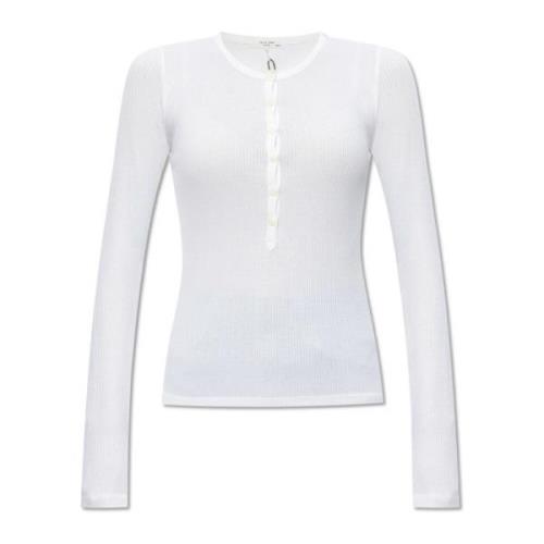 Rag & Bone Ribbad topp White, Dam